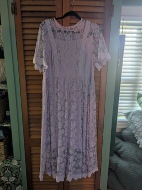 SHEIN Lavender Lace Midi Dress